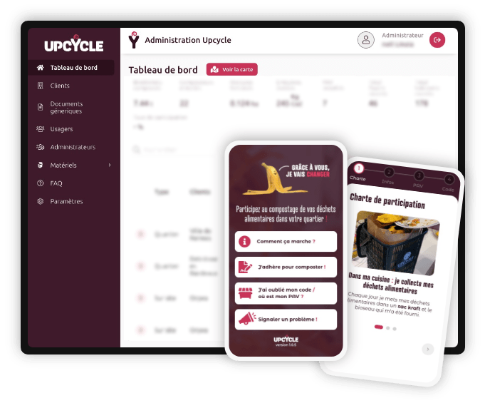 Linaïa réalisation : Upcycle - Écran responsive mobile